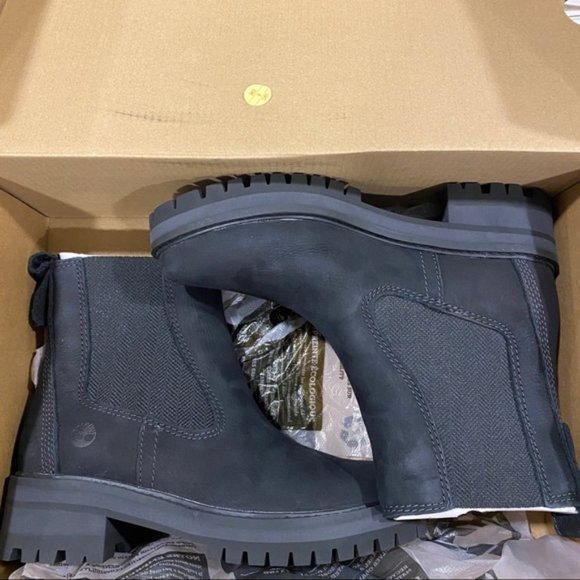 Timberland Courmayeur Valley Chelsea Black Ankle Short Boots Bootie Shoes 6 NEW - Picture 4 of 5